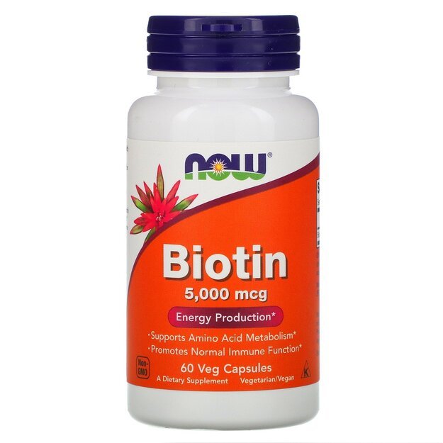 NOW Biotin 5000mcg 60 kaps NOW Biotin 5000mcg 60 kaps
