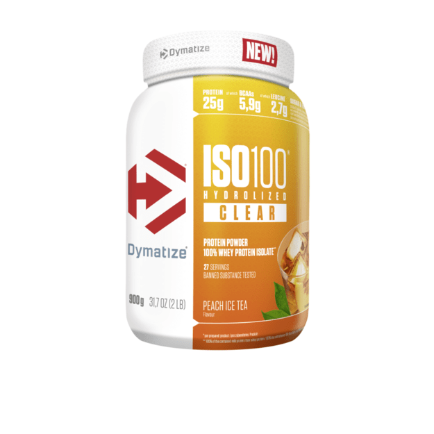 Dymatize ISO 100 Hydrolyzed Clear Whey protein 900g (Persikų) Dymatize ISO 100 Hydrolyzed Clear Whey protein 900g (Persikų)