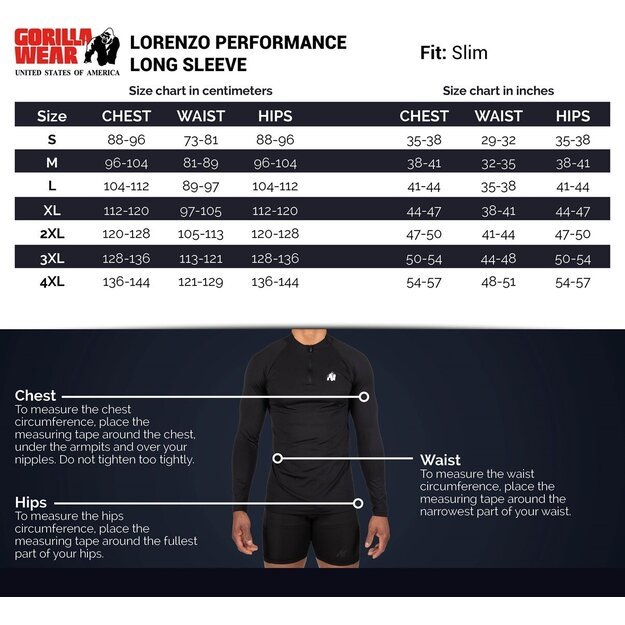 Gorilla Wear Lorenzo Performance Long Sleeve - Black