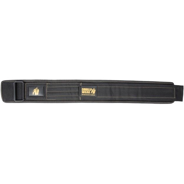 Gorilla Wear 4 Inch Nylon Lifting Belt - Black/Gold