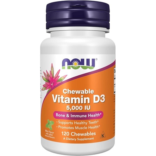 NOW Vitamin D3 5000IU 120 chewable