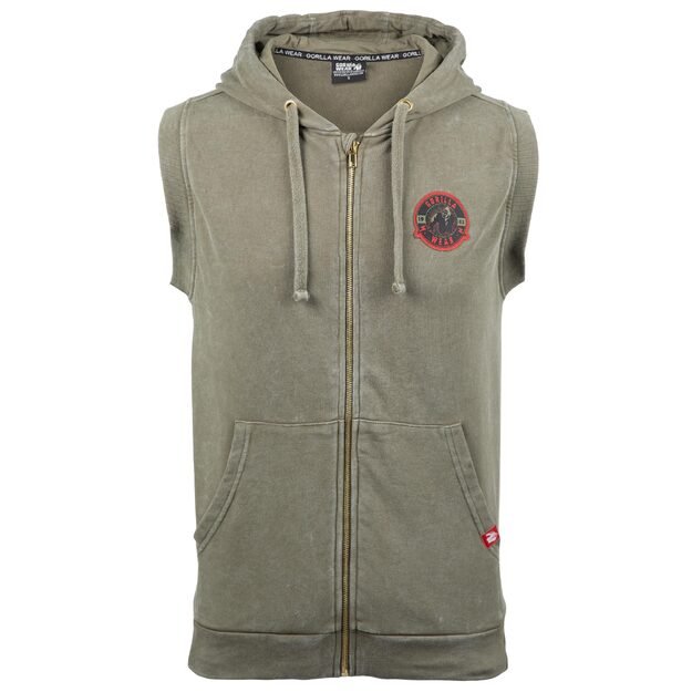 Gorilla Wear Silverdale Sleeveless Hoodie - Army Green