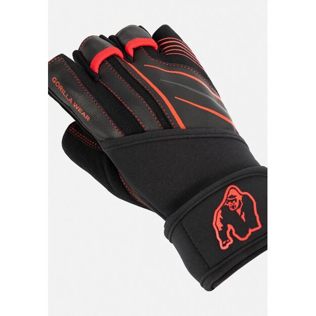 Gorilla Wear Dallas Wrist Wraps Gloves 2.0 - Black/Red