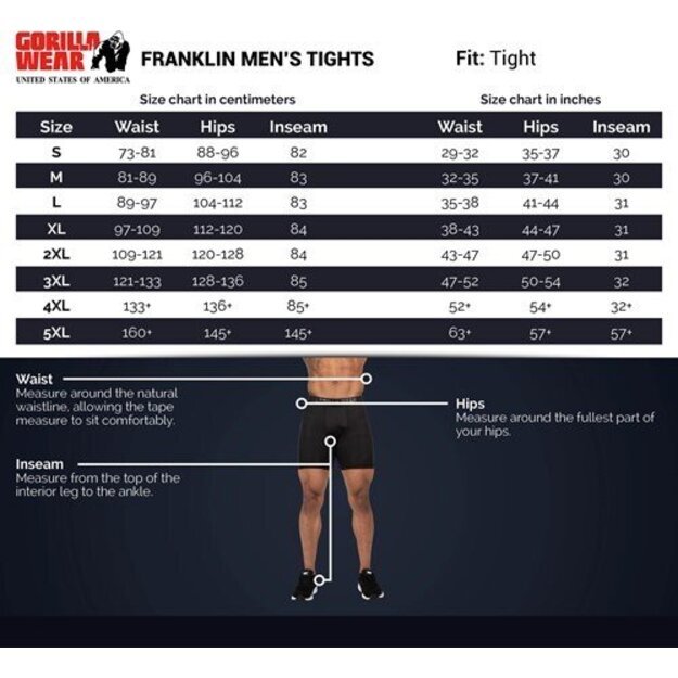 Gorilla Wear Franklin Mens Tights - Black/Gray