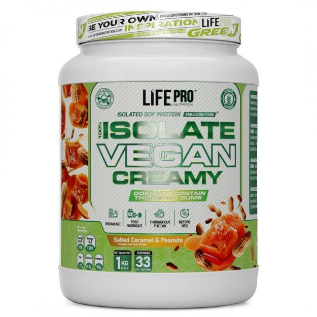 Life Pro Isolate Vegan Creamy 1000g Salted Caramel & Peanuts Life Pro Isolate Vegan Creamy 1000g Salted Caramel & Peanuts