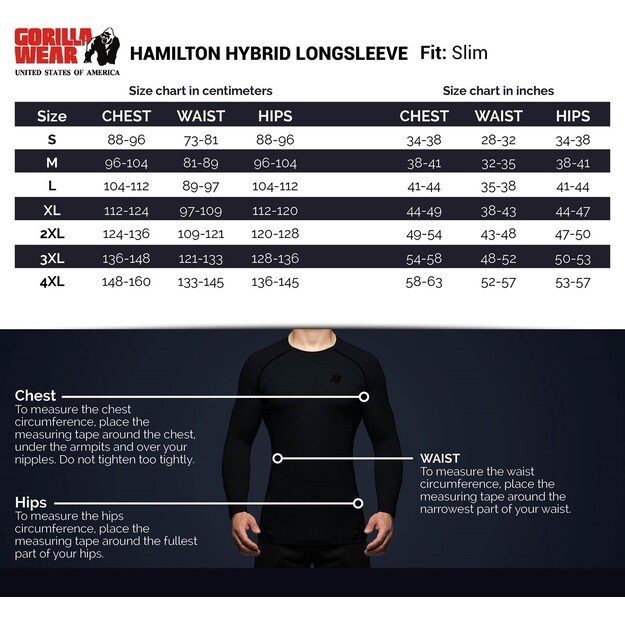 Gorilla Wear Hamilton Hybrid Long Sleeve - Black