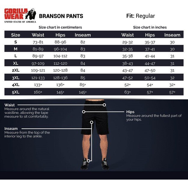 Gorilla Wear Branson Pants - Black/Red