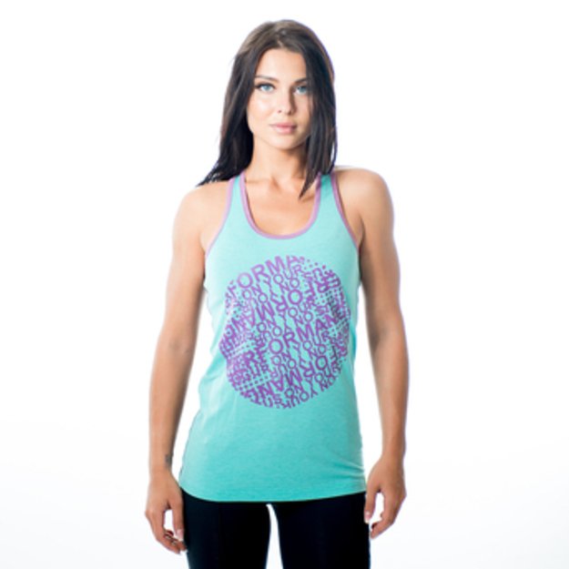 Dcore Tag Contrast Tank Turkis-Juoda