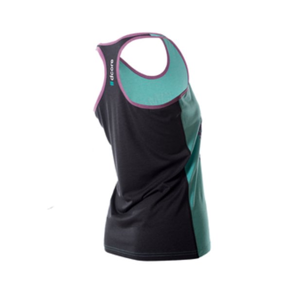 Dcore Tag Contrast Tank Turkis-Juoda