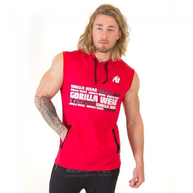 Gorilla Wear Melbourne S/L Hooded T-shirt - Red