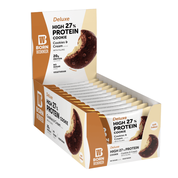 Born Winner Protein Cookie Deluxe Cokies Cream filling 12 vnt X 75 gr