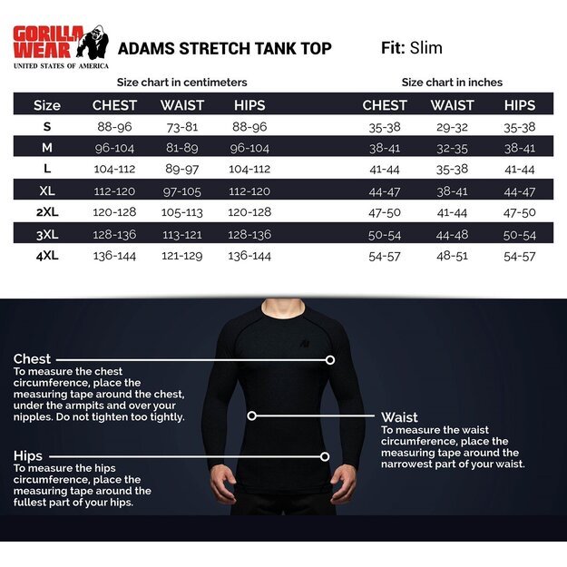 Gorilla Wear Adams Stretch Tank Top - Black