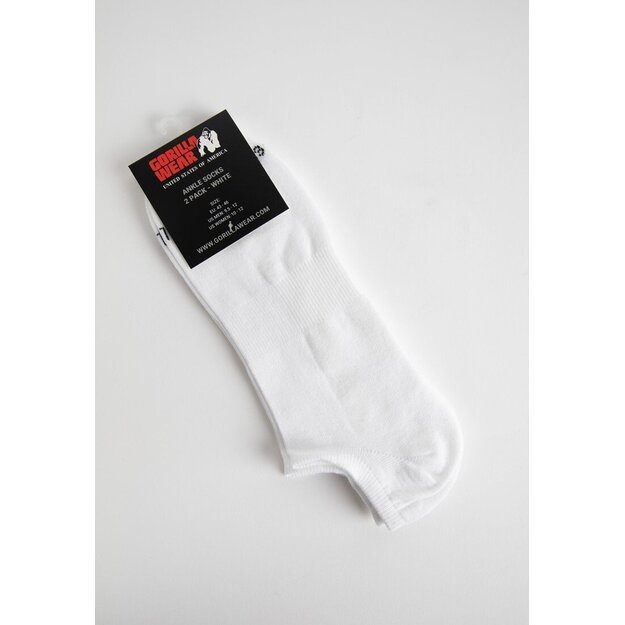 Gorilla Wear Ankle Socks 2-Pack - White