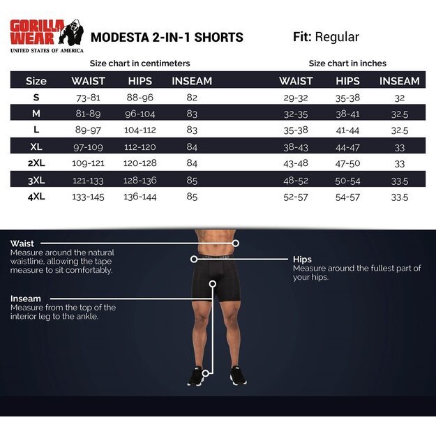 Gorilla Wear Modesto 2-In-1 Shorts - Black