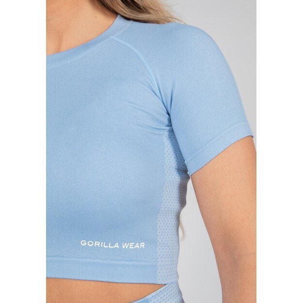 Gorilla Wear Selah Seamless Crop Top - Light Blue