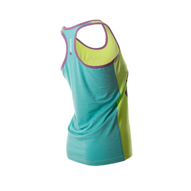 Dcore Tag Contrast Tank Geltona-Turkis