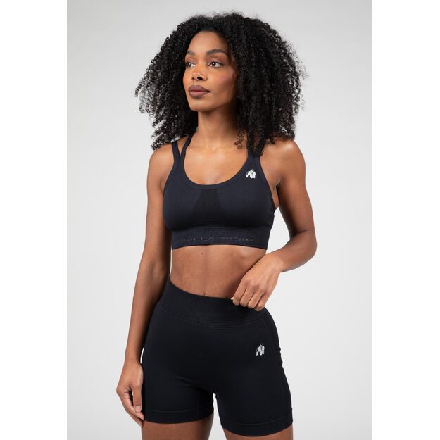 Gorilla Wear Whitney Seamless Sports Bra - Black 9